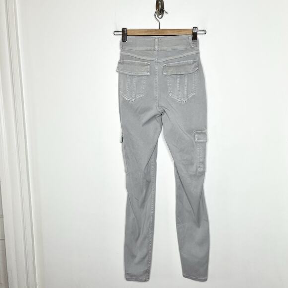 Spanx Stretch Twill Ankle Cargo Pants Gray Womens XS Skinny High Rise Slimming - Picture 5 of 8